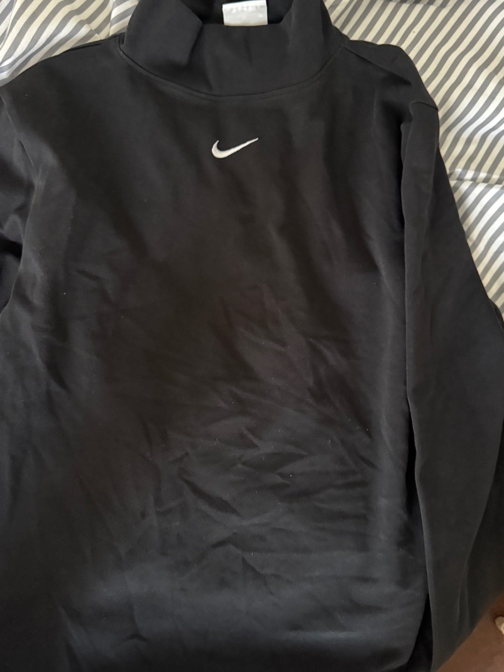 Nike Black Turtleneck Sweatshirt with White Swoosh